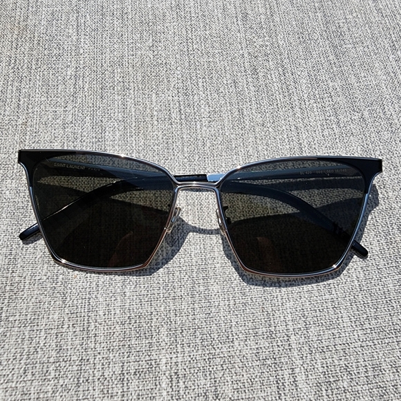NWOT Saint Laurent SL 429 Sunglasses - Black/Silver - Picture 2 of 7
